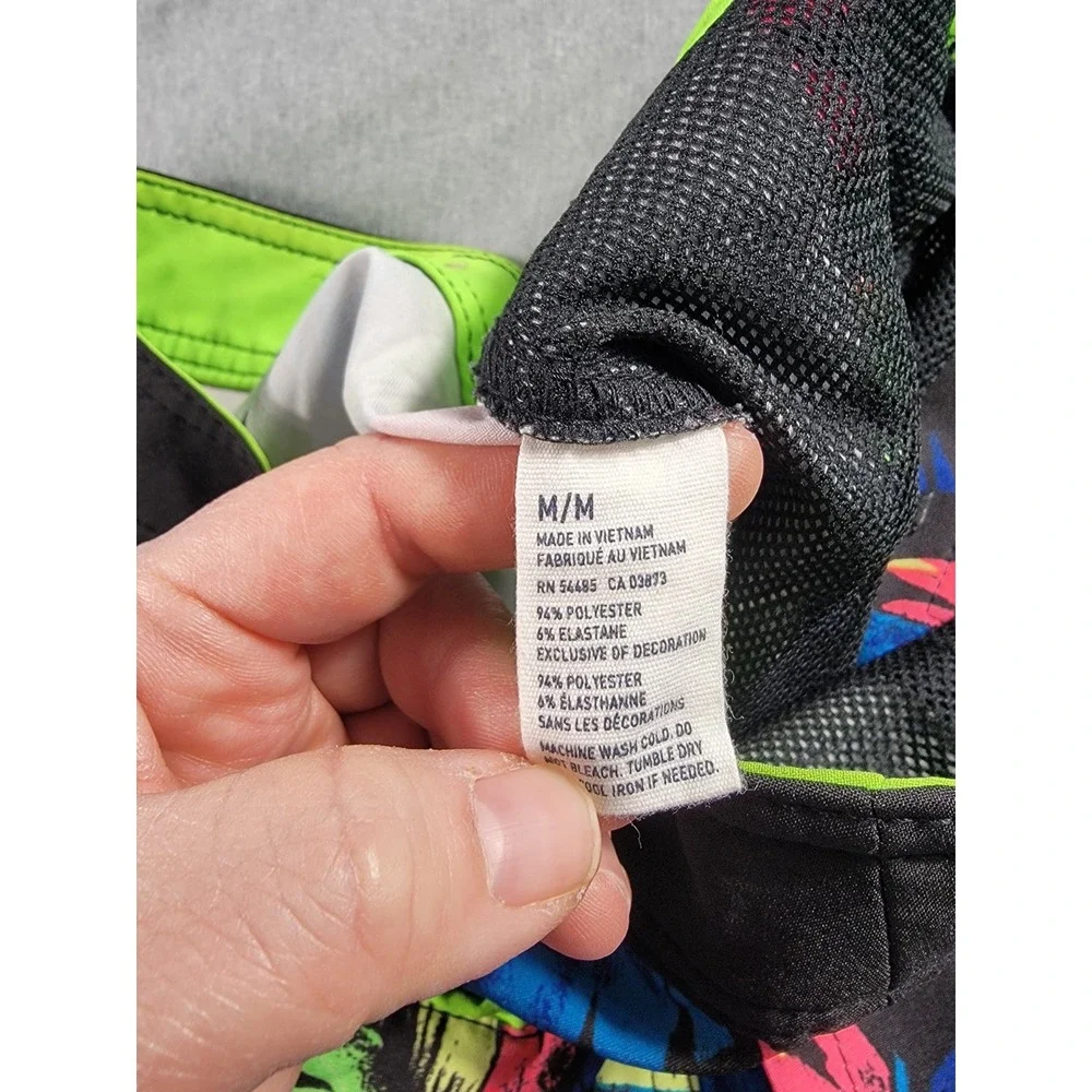 American Eagle Swim‎ Trunks Medium Neon Tropical Board Shorts Beach w/ Pockets